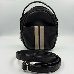 K Carroll Small Racing Stripe Y2K Vibes Crossbody Removable Strap Black & Tan